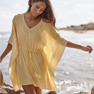 Garnet Hill Light Yellow Swim Cover-Up